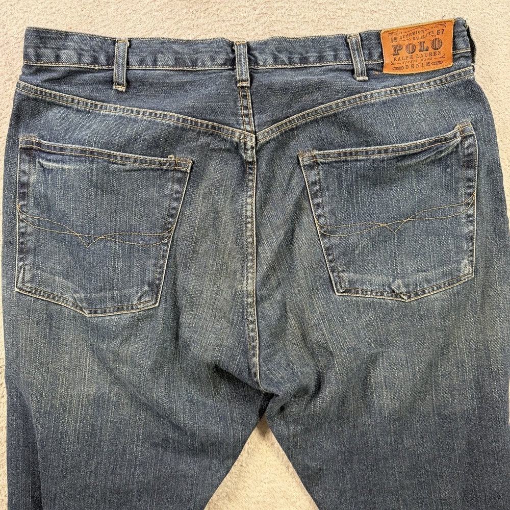 Polo Ralph Lauren Jeans Mens 38x34 Blue Straight Cortlandt 300 Denim Cotton - Picture 9 of 10